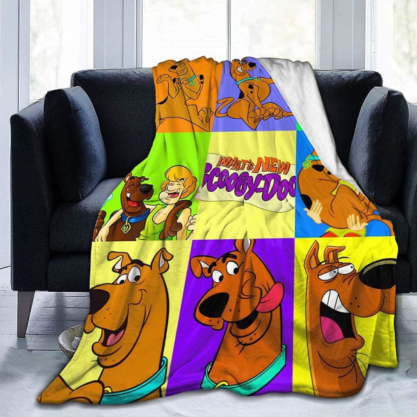 Scooby Doo kastetepper Lett, mykt flanellsengetøy Teppe Sengesofa kompatibel med barn/voksne -x330 -ES 50x40in 125x100cm