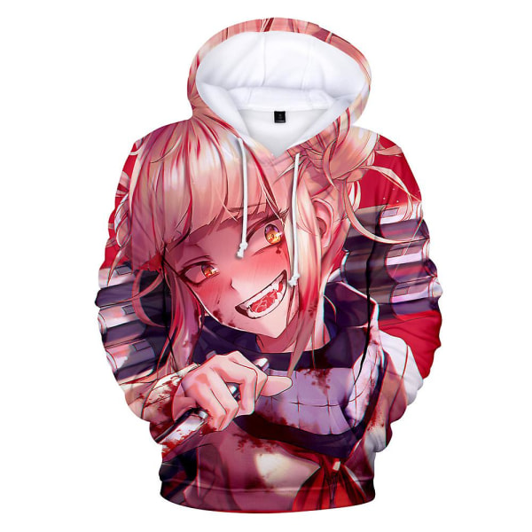 My Hero Academia Hettegensere Voksne Uformelt Himiko Toga 3d-trykt genser Topper Langermet hettegenser Gaver 2XL