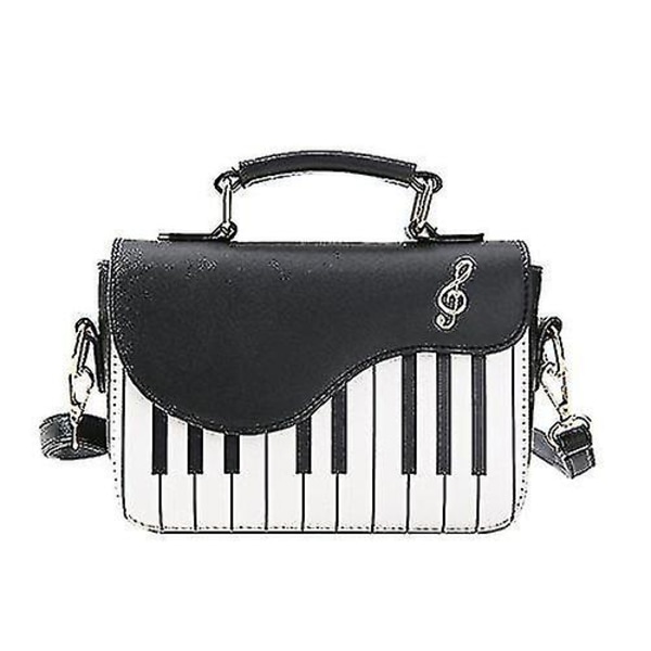 Dam Snygg Piano Handväska Axelväska, Womens Crossbody Messenger Bag Svart -ES