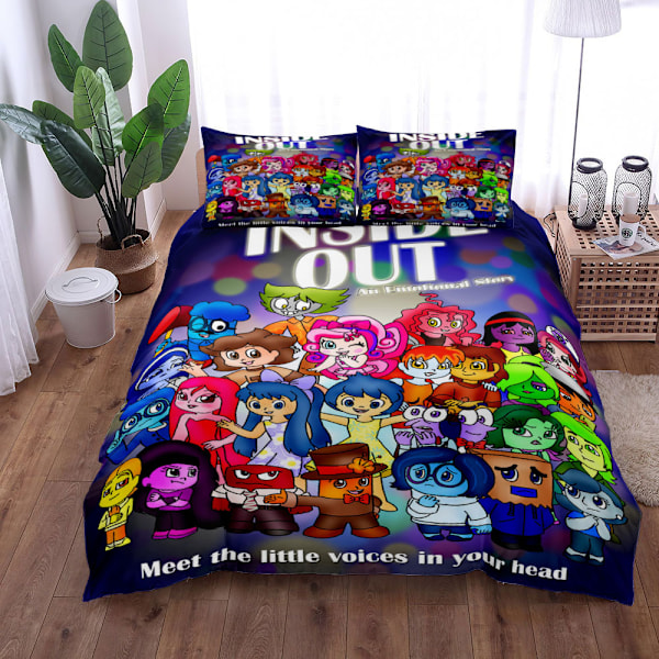 Insidan Ut Barn Tryckt Täcke Set-5 SINGLE 135x200cm
