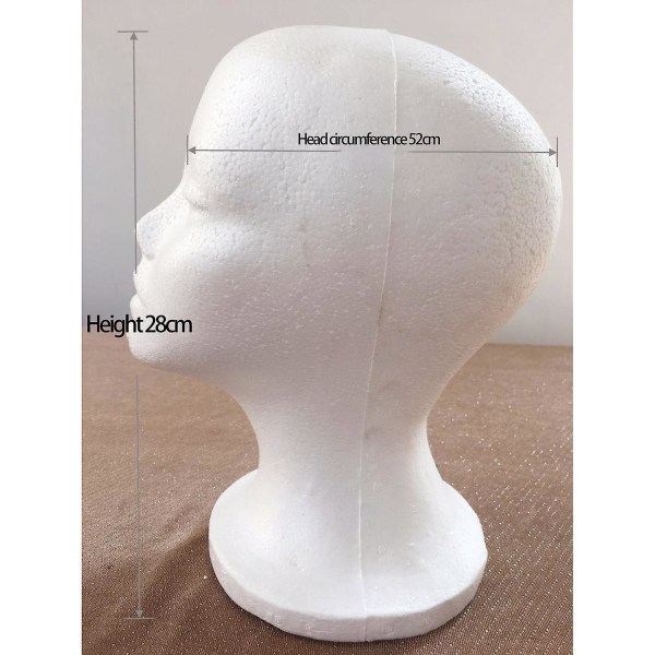 Foam Mannequin Head Model Solbriller Brillestativ Hat Cap Display Holder Headset Mannequin Head D KL white