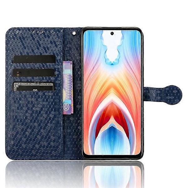 Kompatibelt för Oppo A79 5G / A2 5G Magnetiskt Telefonfodral Läder Präglat Prickmönster Skydd DarkBlue