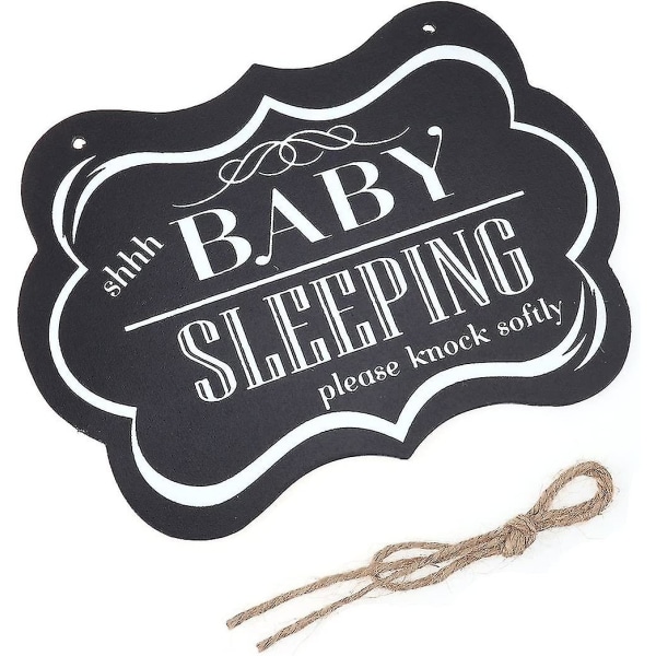 Baby sover Vänligen knacka mjukt trä dekorativa skylt barnkammare hängande plakett baby dörr spjälsäng skylt