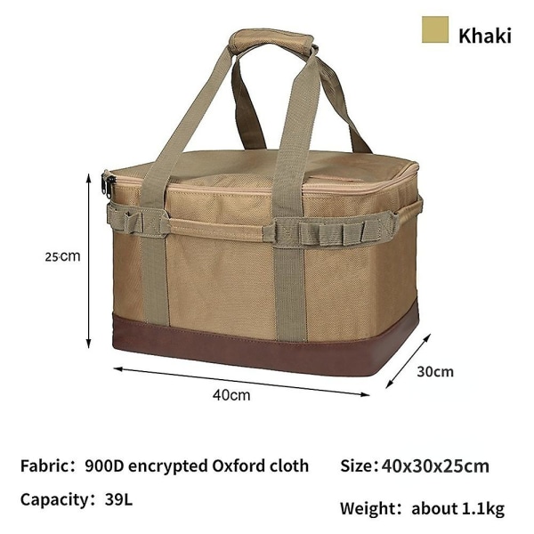Nyaste Campingförvaringsväska för Utomhus Camping Vandring Matväska Stor Förvaring Lampbordsporslin Väska Campingverktyg Picknick Camp Reseväska Black Camp Bag