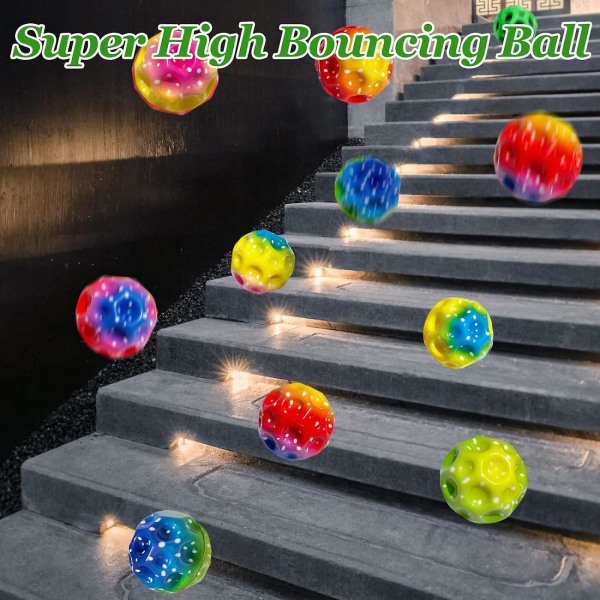 6 X Astro Jump Ball, Moon Ball, Høyhoppende Gummiball, Jumps Gummi Ball, Space Ball, En Popping Noise, Mini Sprett Ball Toy For -ES 6pcs