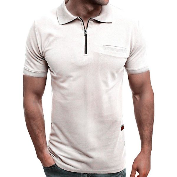 Miesten poolopaita lyhythihainen kesäpaita Golf Sport Topit White 3XL