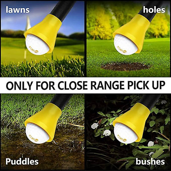 3kpl golfpallonnoutaja, golfpallon poimintaimukuppi, golfpallon tartunnan imukuppi puttereille ja golfaajille Yellow