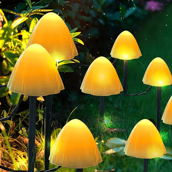 Vattentät utomhussollampor, led sollampor för utomhusbruk trädgårdslampor, svampljusslingor, 3,8 m 12 lampor