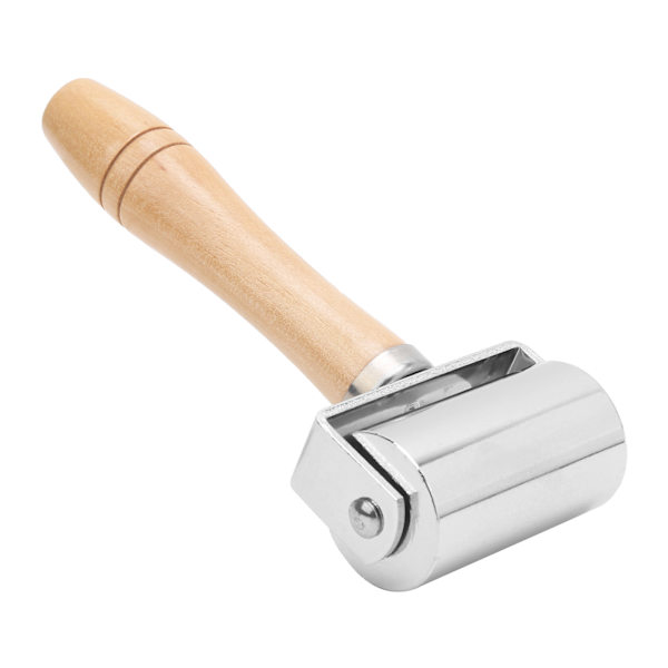 Nahkainen puristinreunavalaisin DIY nahkatyökalu puukahvainen reunavalaistyökalu hopeaM 60mm / 2,36 tuumaa