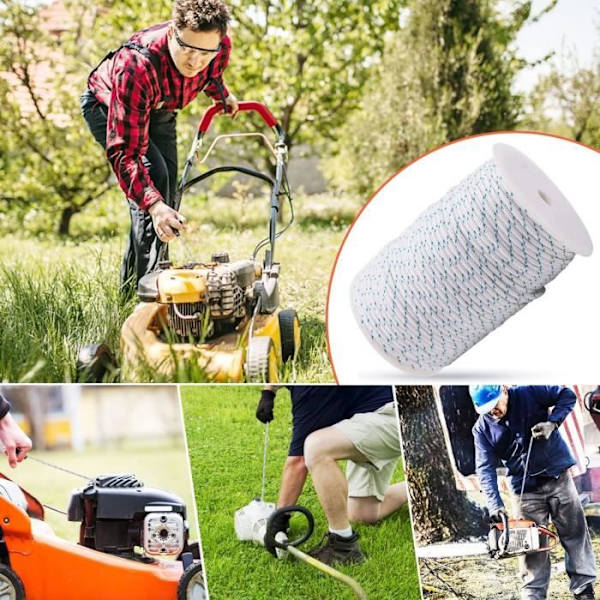 Rekyl Startreb Trækledning 3 mm 100 meter Kompatibel med Stihl Husqvarna Echo Poulan Homelite McCulloch Sears Cramersman Trimmer Kantskærer Bru