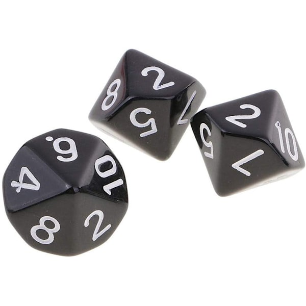Yourandoll 10 kpl D10 polyhedral set - musta DND RPG -lautapeleihin