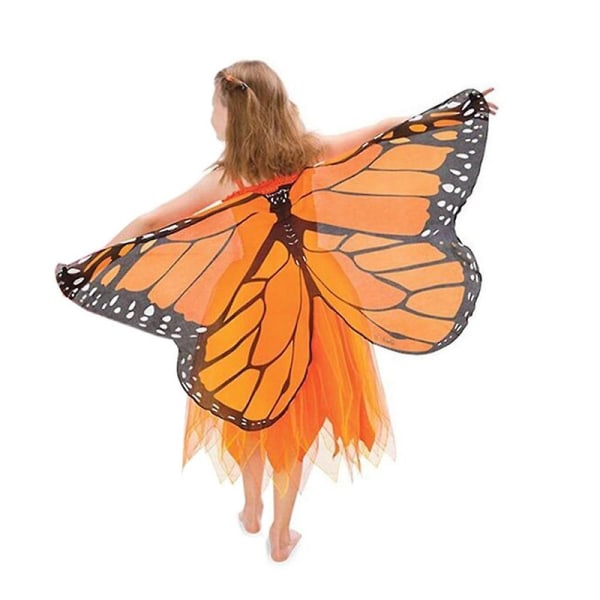 Kids Girl Butterfly Wings Kapp med maske Fairy Pixie Cosplay Costume-W7