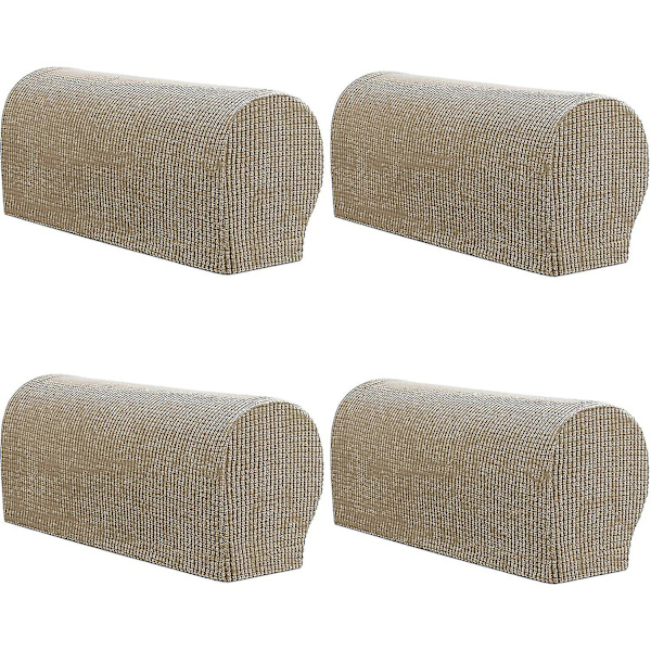 4 stk. Strækbare Armlænsbetræk til Sofa - Anti-slip Beskyttelse (sort) beige