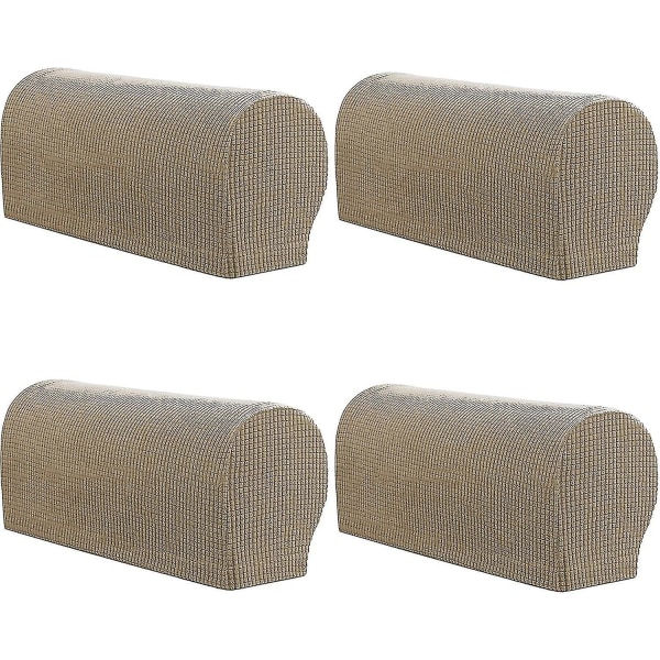 4 stk. Stretch Lenestol Armlenestol Deksel Anti-Skli Sofa Stolpute Beskytter (svart) beige