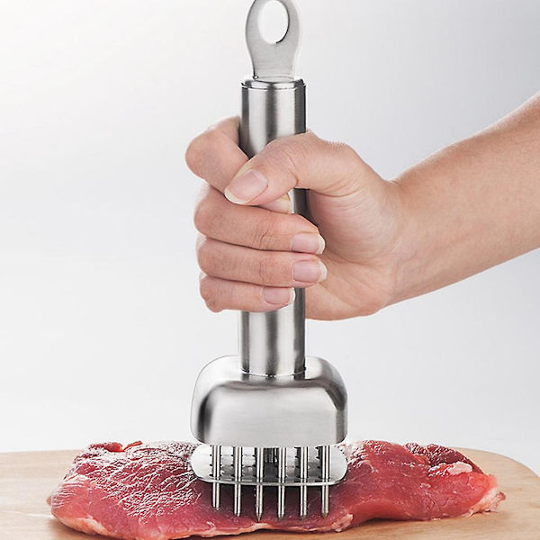Teräväpiikkinen Ravintola BBQ Marinadi Maun Ruostumattomasta Teräksestä Lihan Murskain Ergonomiset Sianliha Keittiö Silver