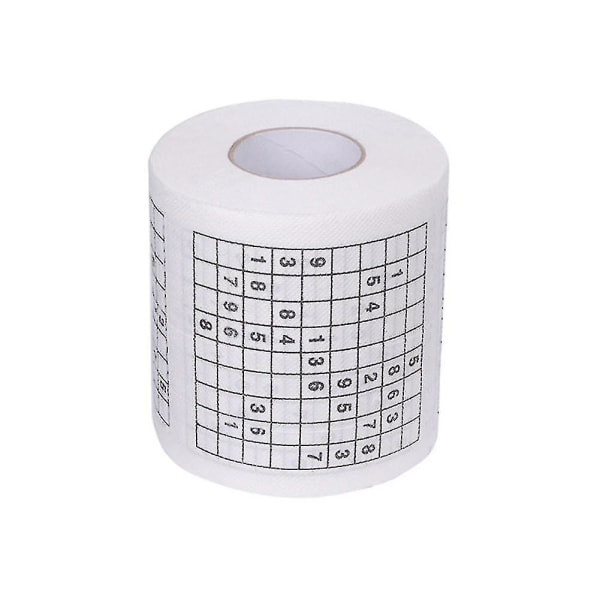 2 ruller unikt toiletpapir Sudoku nummer puslespil Sjov gave badeværelsesvæv -ES
