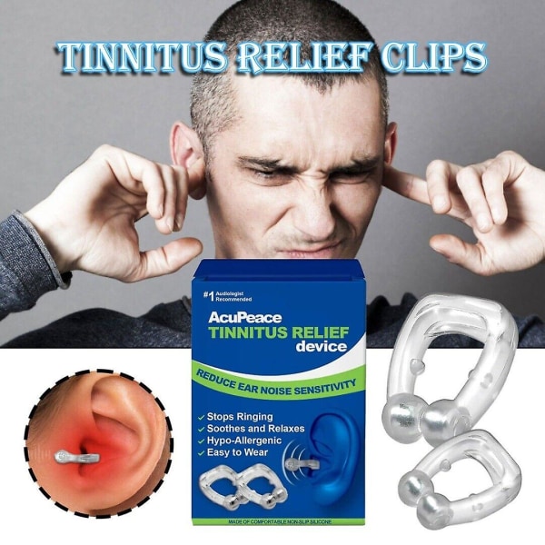 2x tinnitusavlastningsenhet kompatibel med ringende ører Stopp øreringing kompatibel med menn kvinner