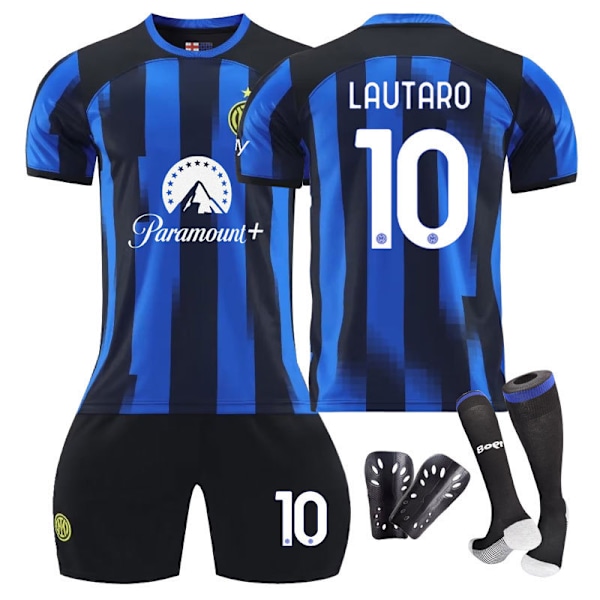 23-24 Inter Milan koti jalkapalloasu+sukka+Säärisuojat-Lautaro 28(150-160cm)