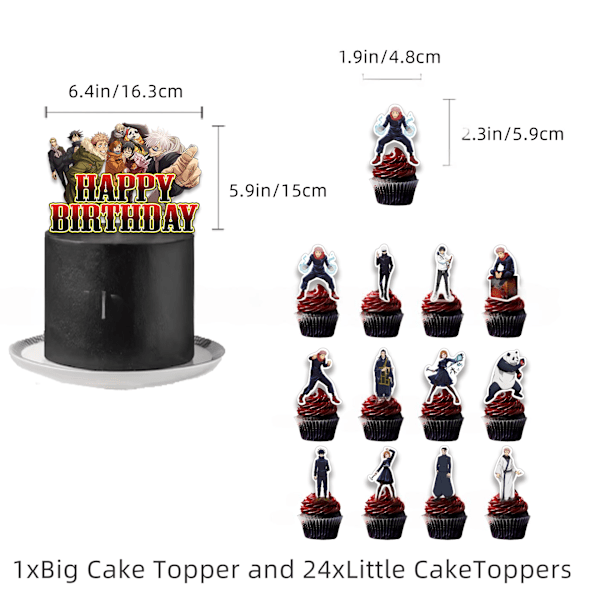 Jujutsu Kaisen Festutstyr Ballonger Kaketopp Banner Bursdagsdekorasjoner