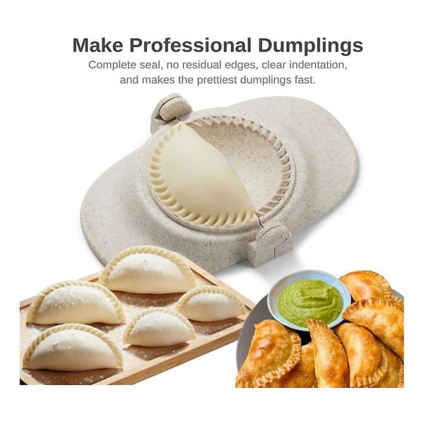 Dumpling Maker,empanadas Press Form Maker Sett med deigkutter, melbolleform sett og kutter for P Creamywhite