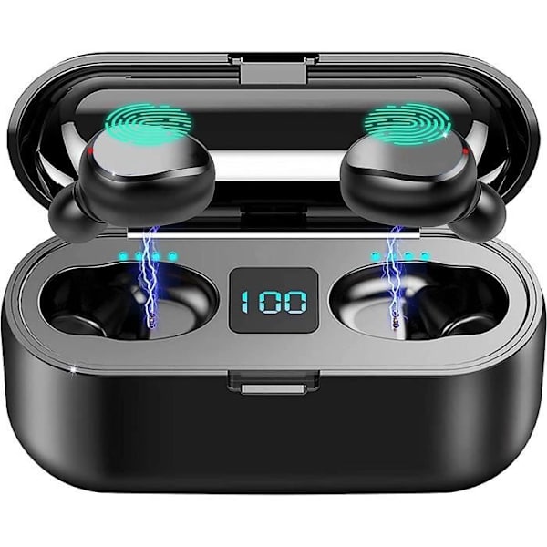 Trådløse øretelefoner med 140 timers spilletid, Bluetooth 5.0 ørepropper med mikrofon, Hifi Stereo, støyreduksjon [p459]
