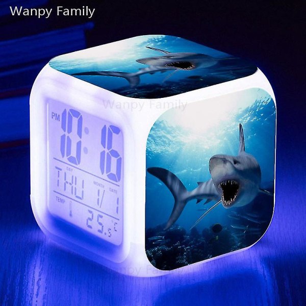 Otwoo 2023 New Dolphin Alarm Clock Barnerom Vekking Timer Touch Flash Lite nattlys Skrivebordsklokke gaver til student og barn 9