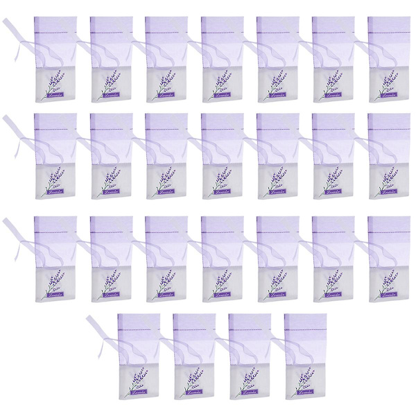50 stk. Tomme Lavendelposer Blomsterprint Duftpose Sækkepose Kompatibel Med Afstressende Søvn Light purple 25pcs
