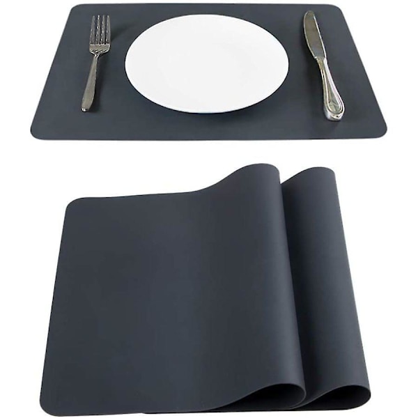 Torkbar bordsunderlägg Silikon 40 X 30 Cm Set med 2, Lämplig för barn, Avtorkningsbara bordsunderlägg, Halkfria bordsunderlägg, Tallrikmattor, Tallrikmattor, Tvättbar