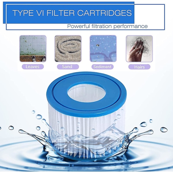 Type Vi Hot Tub filterpatron kompatibel med , Lay-z-spa, Coleman Saluspa 90352e, 58323e, 58323 swimmingpool pumpe, 16 Pack-b -HG