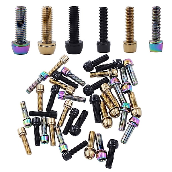 Cykelstyrstammebolte, titanium-allen Tapered Cykelstyrstammebolte Cykelstyrebolte M6 gold