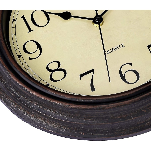 Silent No Tick Round Retro Quartz Clock Veggklokke (12 tommer) Retro color