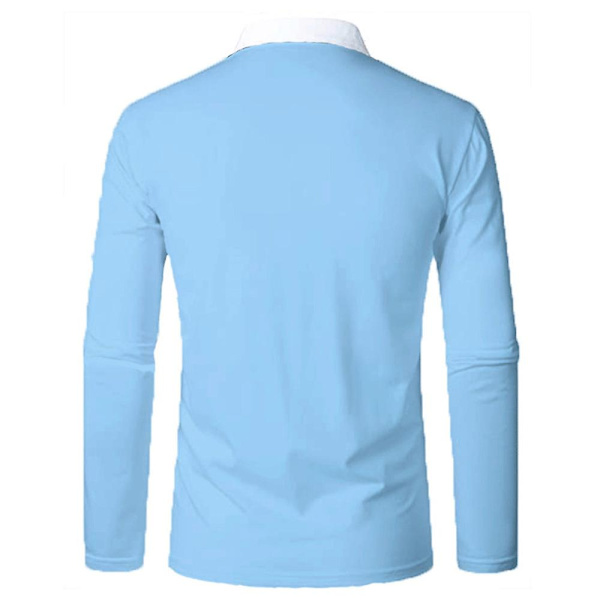 Hettegensere for menn med lang erme, fargeblokk, avslappet, til jobb, glidelås Lake Blue 2XL