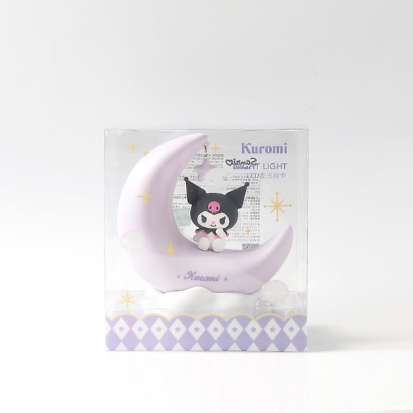 Kawaii Sanrio Bordlampe Kuromi Cinnamoroll Anime Series Led Lysende Borddekoration Kreativ Sød Halvmånelampe Fødselsdagsgave 14X12X7CM Kuromi-1