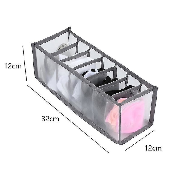2-pack Klädarrangöringslåda Vikbar Underklädesarrangör Förvaringsavdelare Lådorganisator Jeansgarderob Organisera Gray 7 Grids