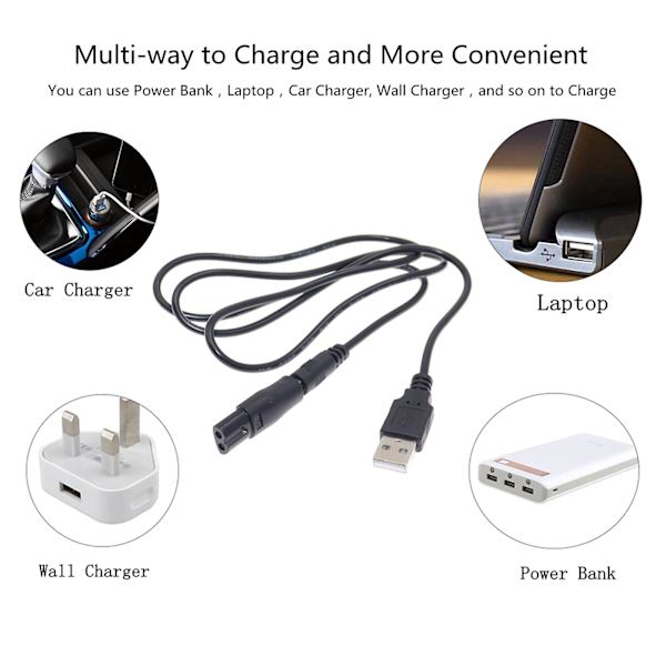 Dc5,5x2,1mm hanstik til C8 hunstik Strømledningskonverteringsgrænseflade -HG With a USB line
