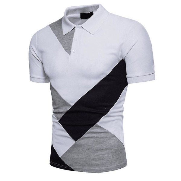 Mænds Polotrøje Golf Casual Sommer Kortærmet Toppe White XL