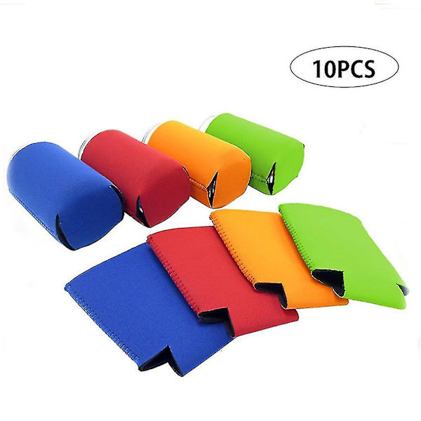 10 st neopren ölburk kylare dryck flaska isolator wrap cover, slumpmässig färg