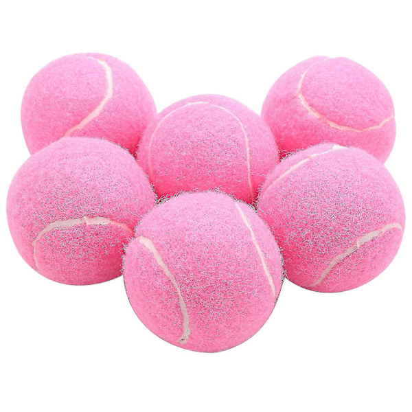 6 kpl Pink Tennispalloja Kestäviä Joustavia Palloja 66mm Naisille Aloittelijoille Harjoitteluun -HG