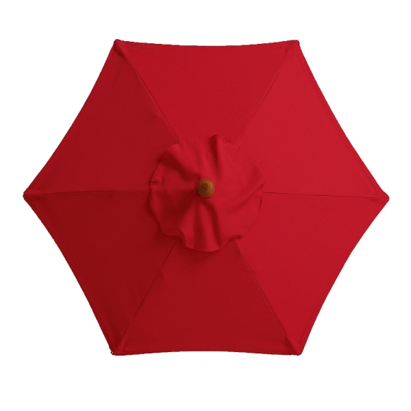 3m Rund Hage Parasoll Paraply Utendørs Patio Solskjerm Baldakin 3m 6/8x Arm red 2.7m 6bones