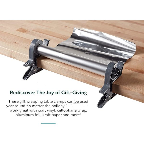 Wrap Buddies Bordsskiva Presentpappershållare Tejpdispenser Klipp -ge grey