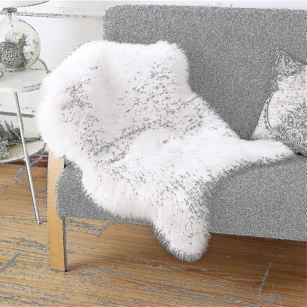 Lampaannahkainen lampaannahkainen matto, pitkäkarvainen turkki, cover istuintyyny valkoinen