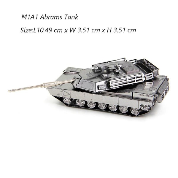 3D-metallpussel gör-det-själv-manual Famous Tank Military Series Tiger Tanks T-34 Js-2 M1a1 Tankmodell Montera pussel M1A1 Abrams