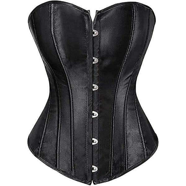 Szivyshi Dame Overbust Sweetheart Lace Up Plastic Bones Corset Bustier Top -ge Black Top 6*L Plus