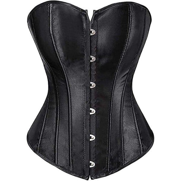 Szivyshi Naisten Overbust Sweetheart Nauhat Muoviset Bones Korsetti Bustier Top -ge Black Top S