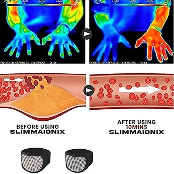 Slimmaionix käsivarsitrimmerit, turmaliiniakupainanta, itsekuumenevat muotoilevat reisileikkurit, menettävät käsivarren rasvaa naisille 2Pcs Red