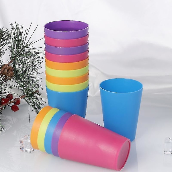 15 st färgglada plastmuggar drickskopp för hemmet Återanvändbar festservis och festtillbehör 101-200 ml (blandad färg)