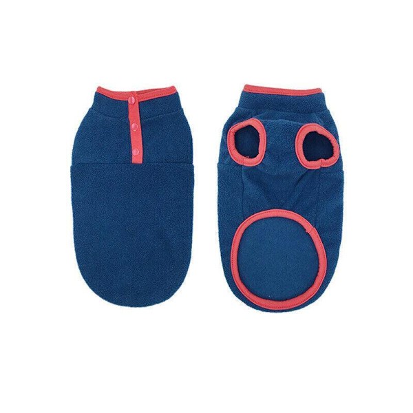 S Pet Hund Hvalp Vinter Varmt Fleece Jumper Vest Frakke Jakke Tøj Udendørs - Blå S STØRRELSE