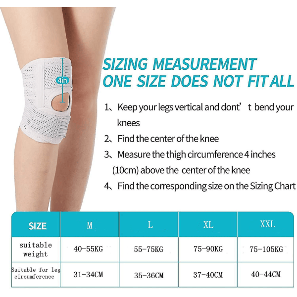 Knästöd med sidostabilisatorer Lindrar meniskrevor Knäsmärta Acl Mcl Artrit, ledsmärta, Andningsbart justerbart knästöd Lämplig för M Left