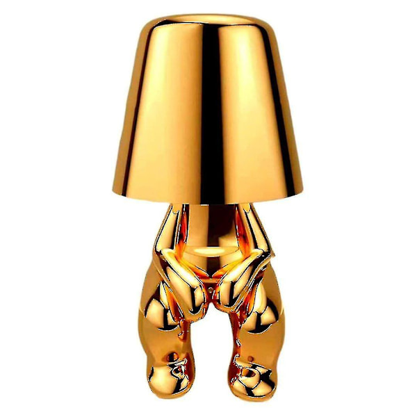 Sengelamper, Gul Thinker Lampe Bordlampe Ledningsfri Genopladelig Bærbar Dekorativ Natbordlampe Med Usb Opladning gold H