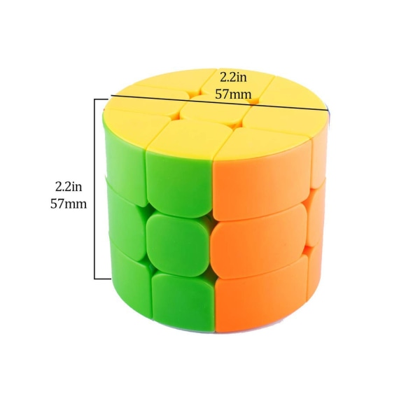 3x3 Cylinder Speed Magic Rubik Cube - Flerfärgad Bas Ultra-Mjuk Vridkub